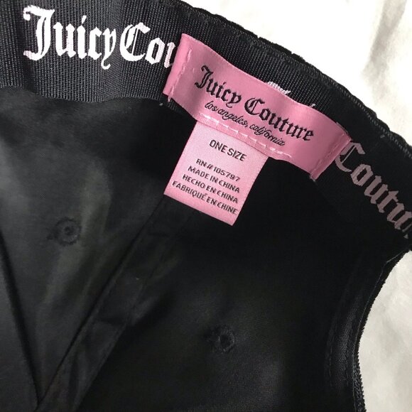 Juicy Couture Black/Rhinestones Cap Hat- One Size - Picture 7 of 7